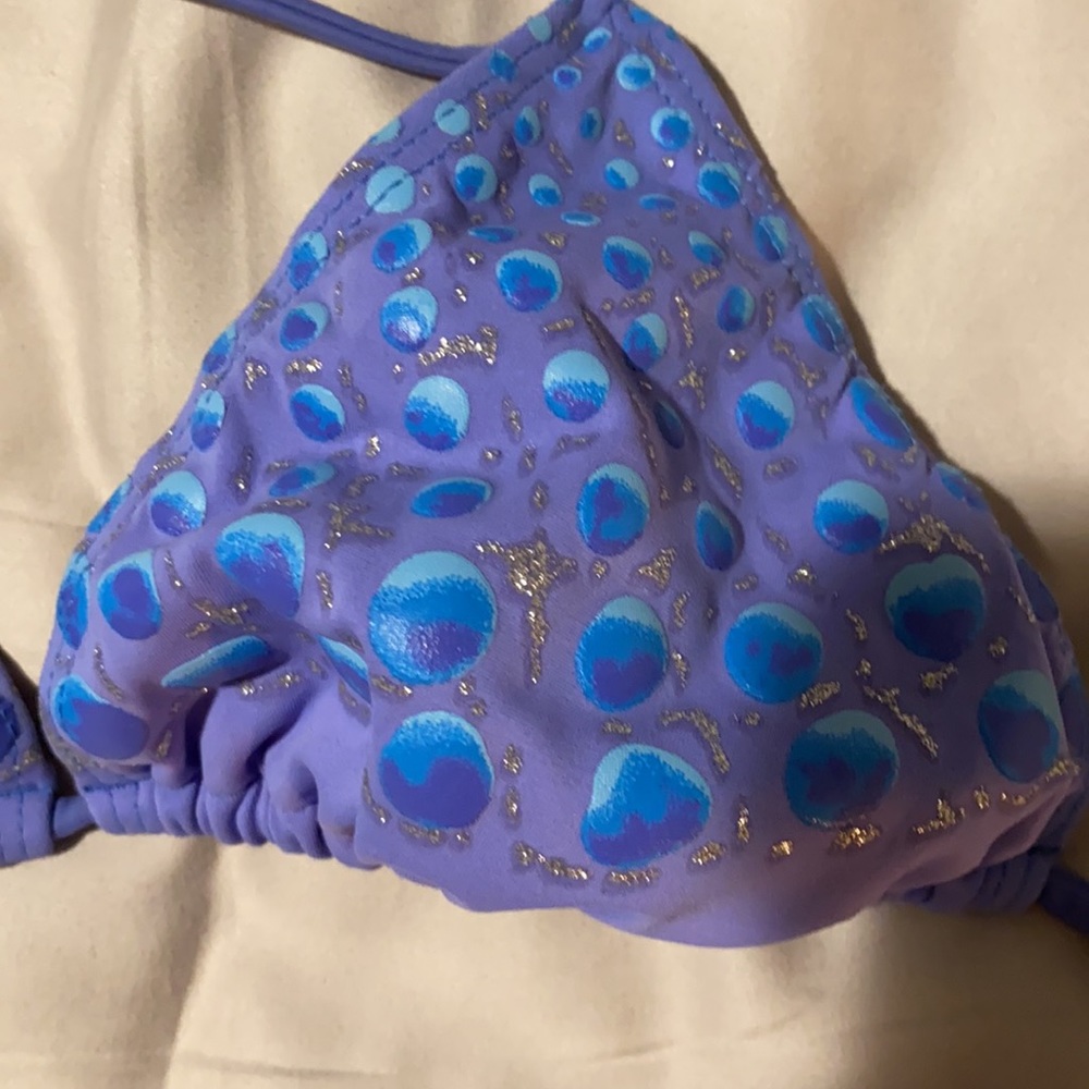 Purple with glitter string bikini - Picture 3 of 3